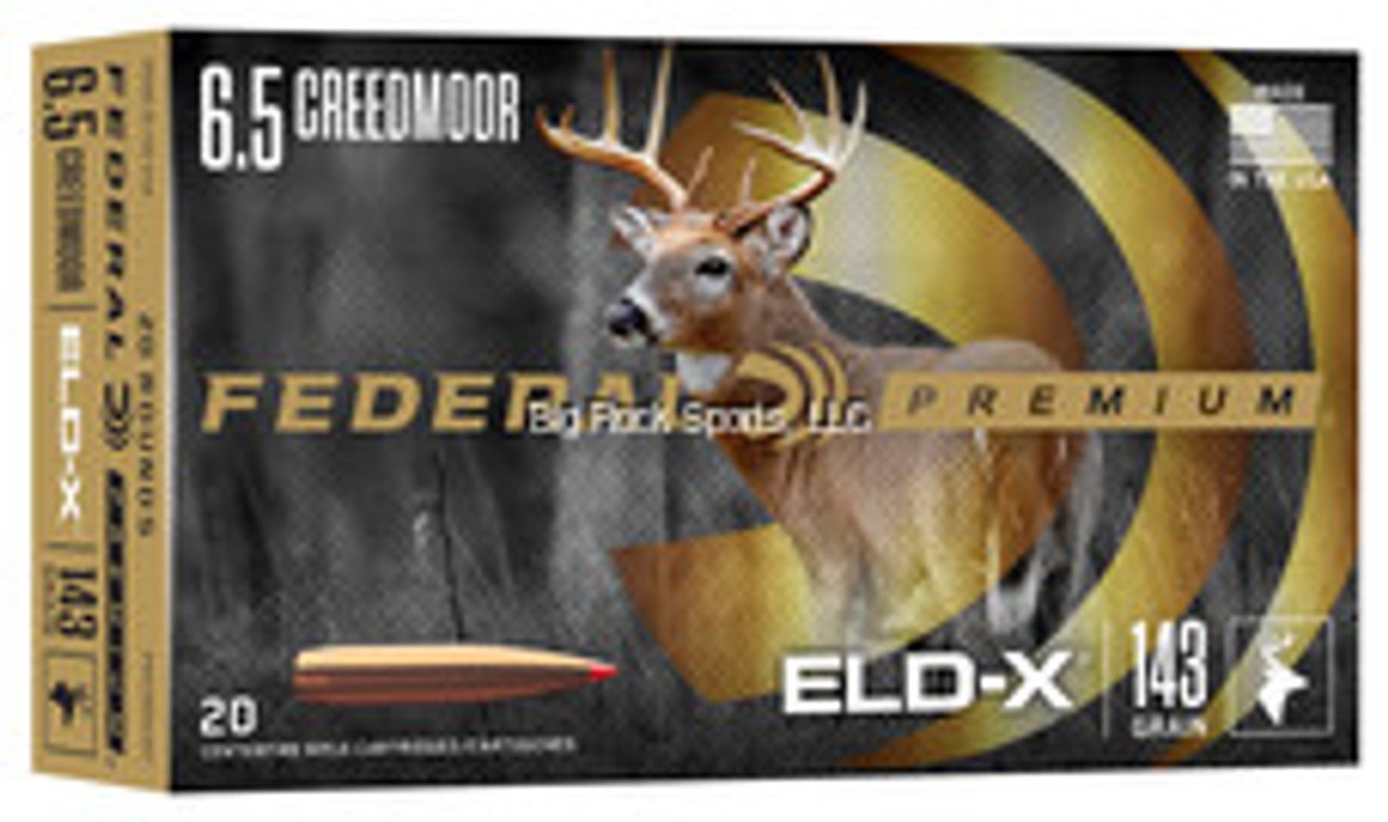 Federal Rifle Ammo 6.5 Creedmoor 143 GR ELD-X 20 Rnds Federal Rifle Ammo 6.5 Creedmoor 143 GR ELD-X 20 Rnds